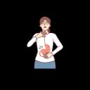 "Pregnant woman experiencing heartburn and indigestion, holding her chest and stomach for relief at home"