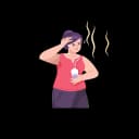 A pregnant woman feeling uncomfortable due to pregnancy.