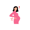 A pregnant woman having difficulty in moving
